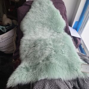 Soft Mint Sheepskin Rug Or Chair Throw